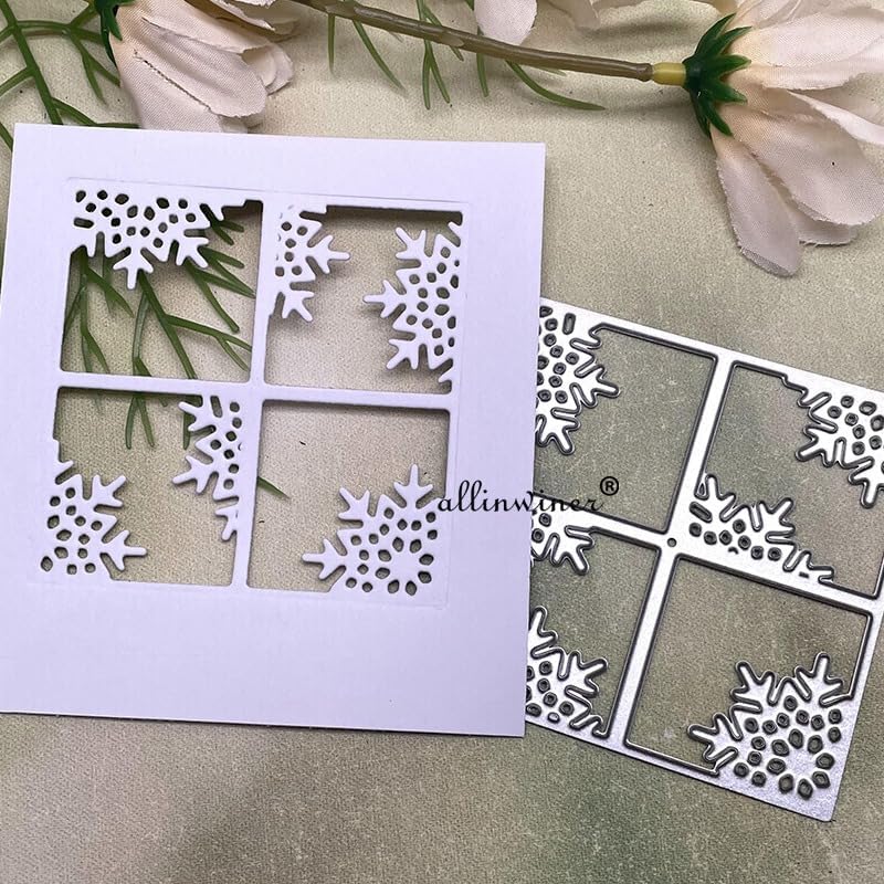 Lapoo Festivals Metal Cutting Die for Scrapbooking - Durable, Cut Stencils for DIY Scrapbook Photo Album Decorative Paper Card, Card Making Supplies, Embossing (Christmas Snowflake Frame 2.6 x 2.6 in) - Image 1